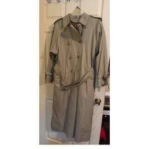 Vintage Burberry Full Length Trench Coat‎ Zip Out Lining Including Belt Size 10L